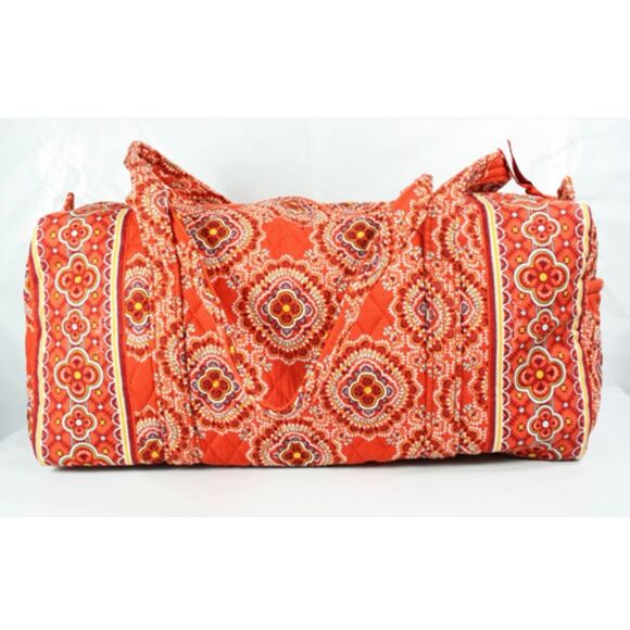 Retired Vera Bradley Weekender Duffel Bag in Paprika Large Travel Bag - Picture 1 of 10